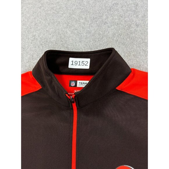 Cleveland Browns NFL Team Apparel 1/4 Zip Sideline Pullover (Men's XL) Brown - Picture 4 of 12